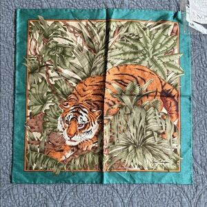 Jim Thompson Thai Silk Scarf Tiger in Jungle New With Tags
